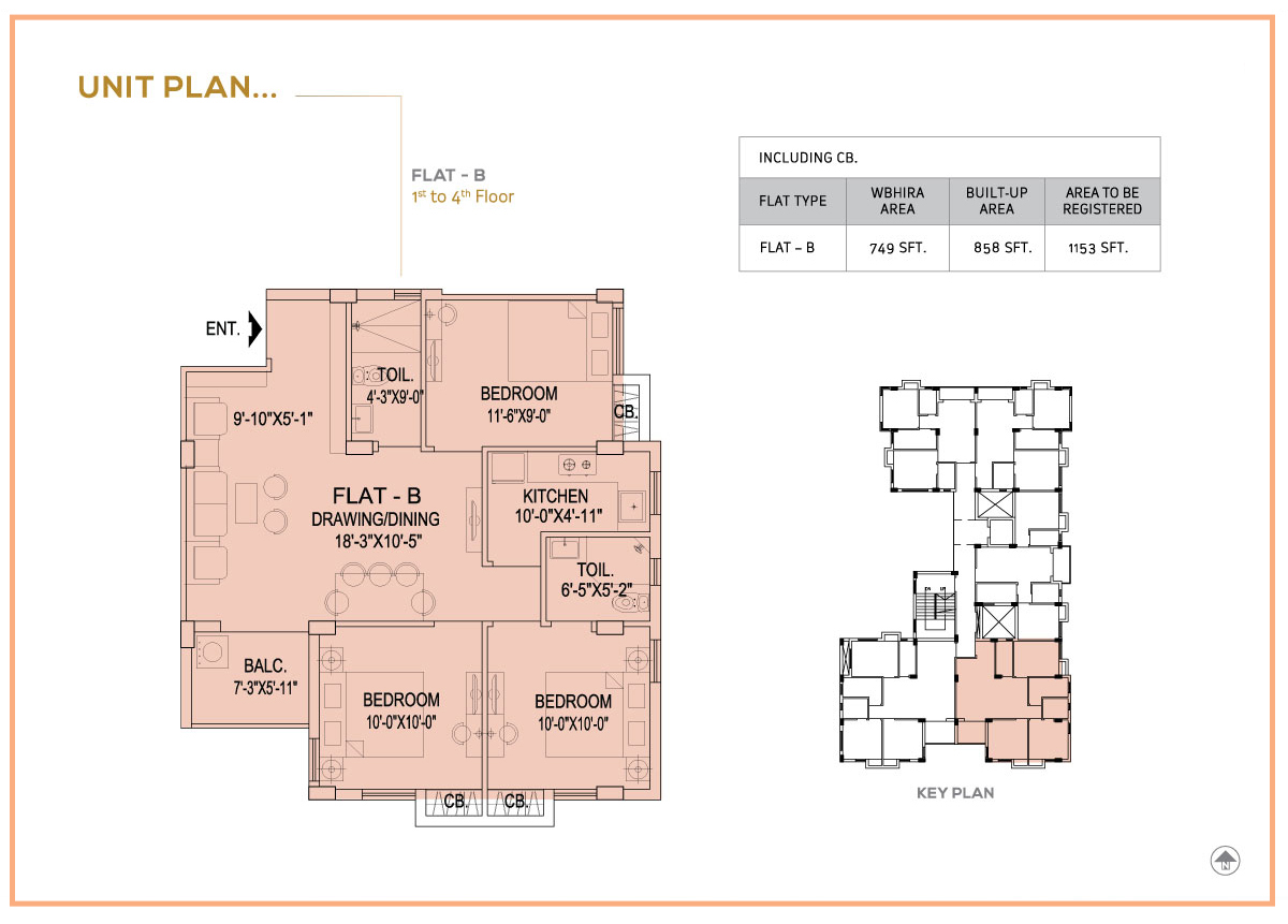 Flat B - 1st to 4th Floor