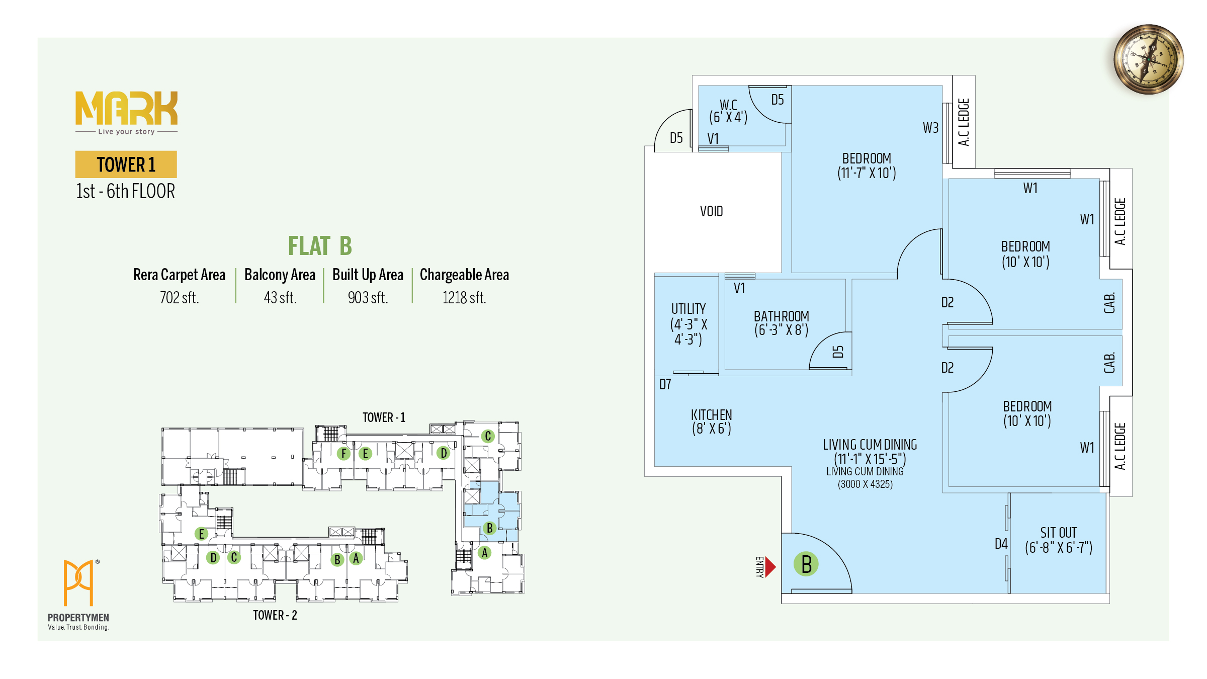 Flat B - Tower 1