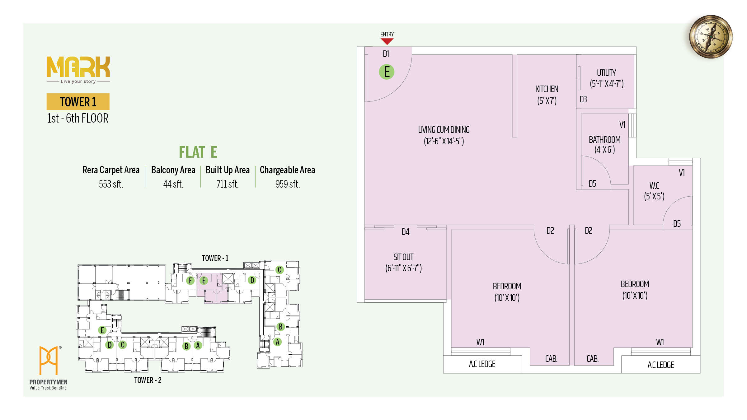 Flat E - Tower 1