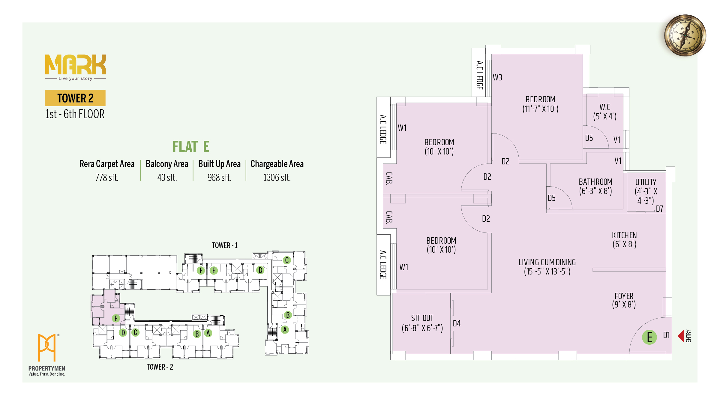 Flat E - Tower 2