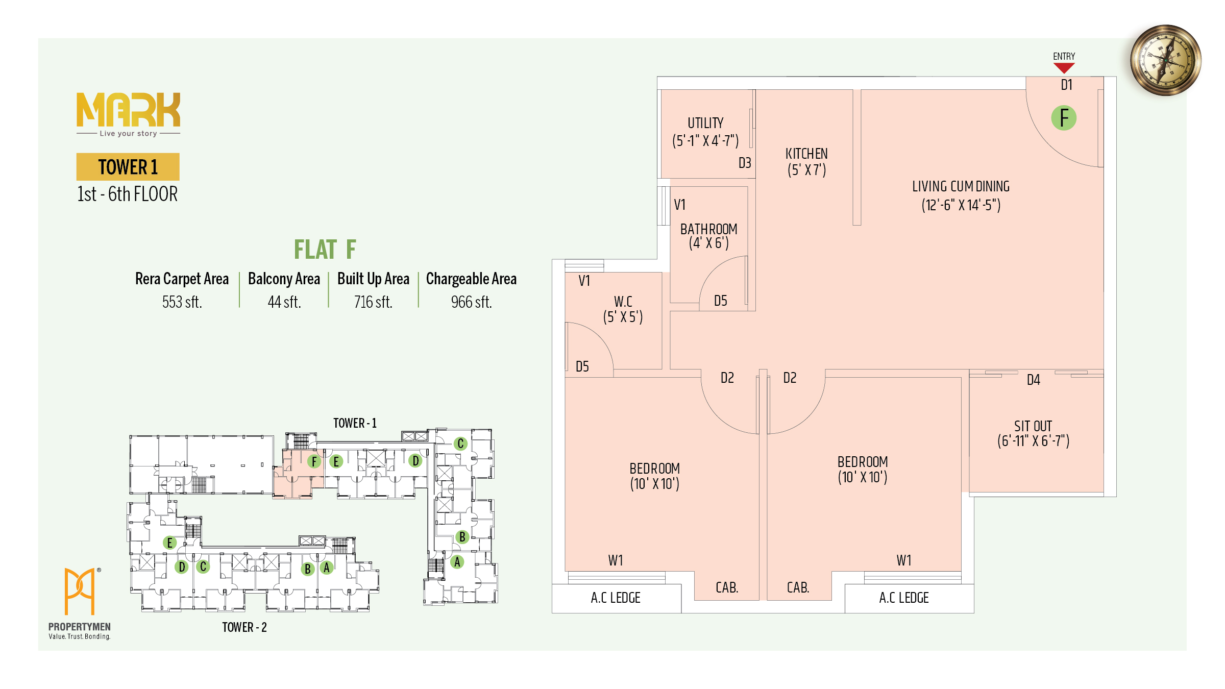 Flat F - Tower 1
